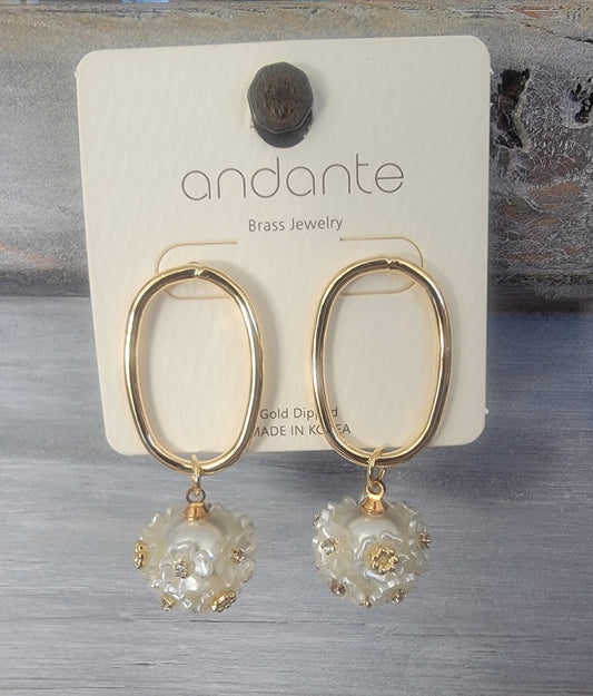 Floral Pearl Drop Earring