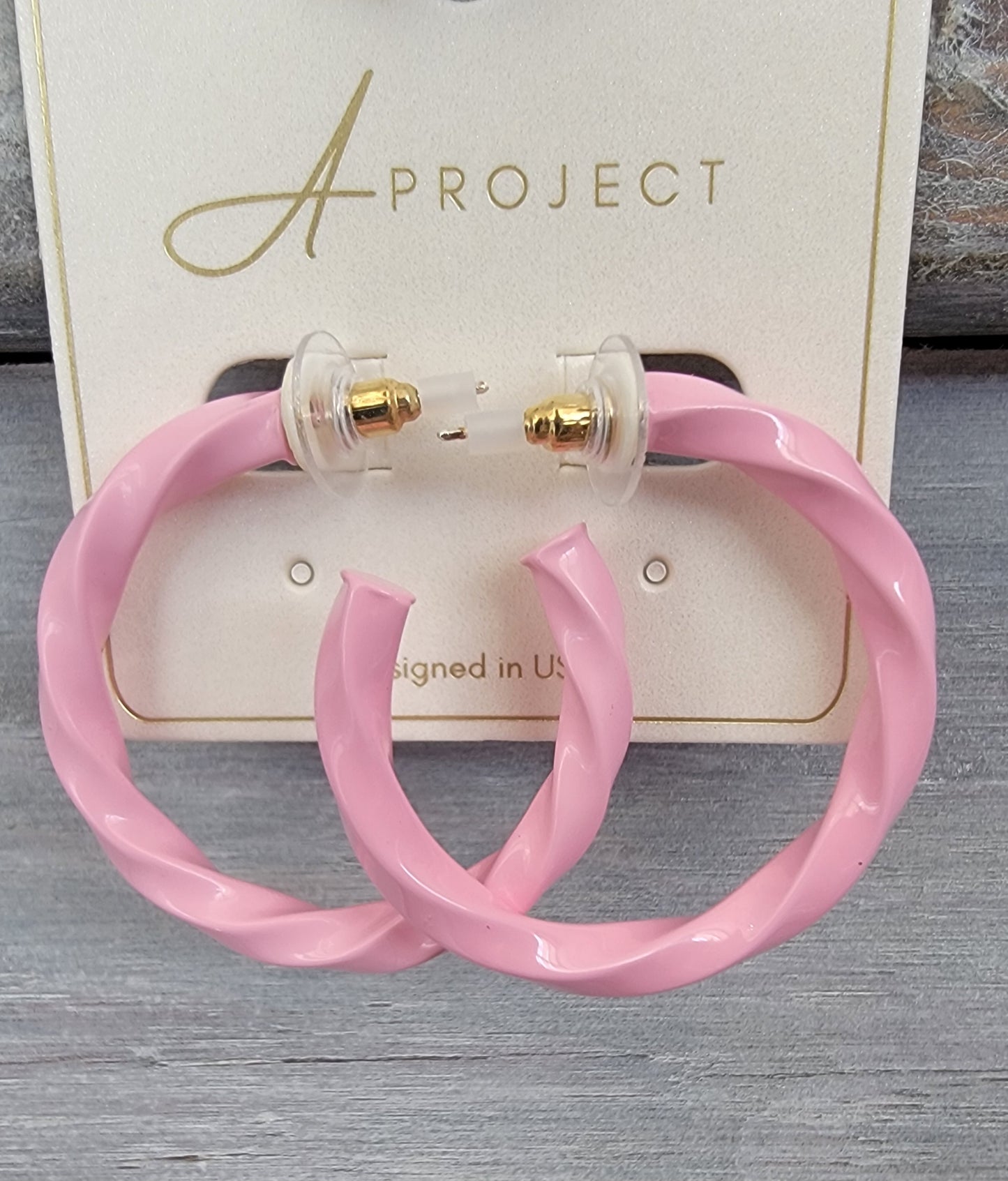 Color Twist Hoop ( Pink)