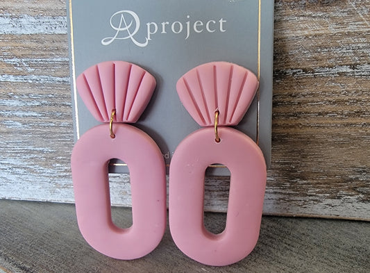 Clay Drop Earrings(PINK)
