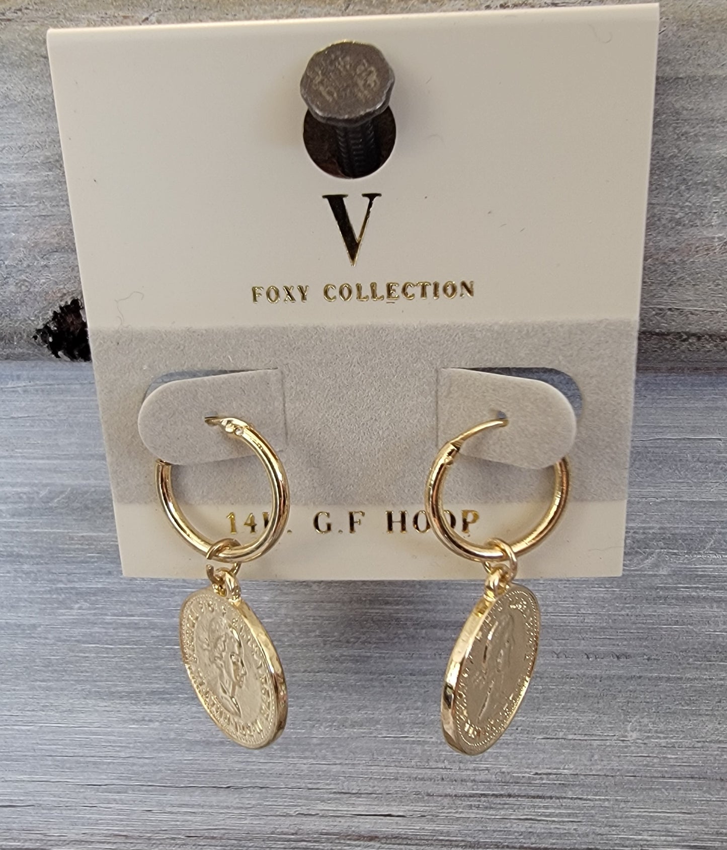 Coin drop earrings