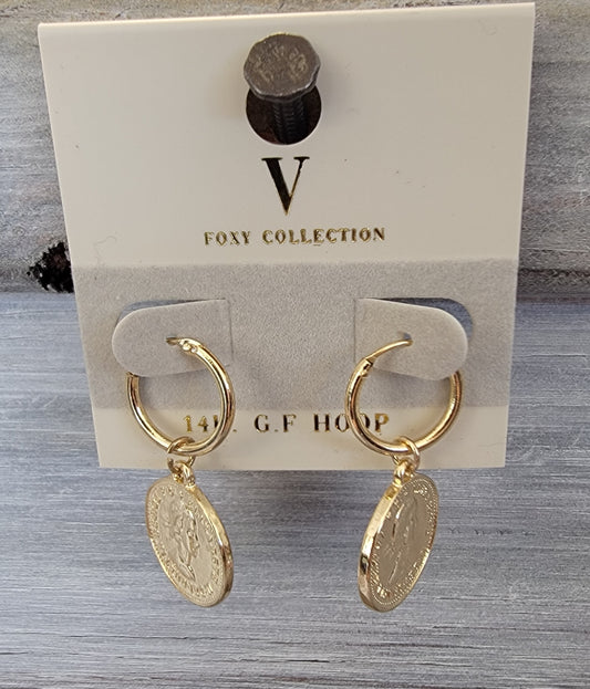 Coin drop earrings