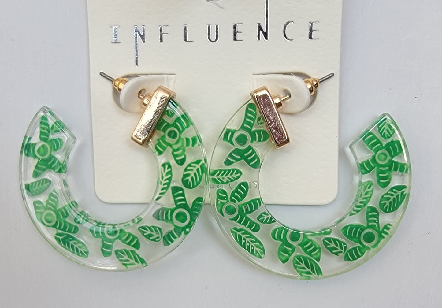 Acrylic Floral Hoop (Green)