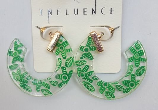Acrylic Floral Hoop (Green)