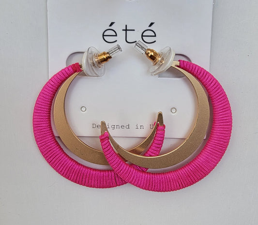 Grograin Ribbon Wrapped Hoop ( Pink )