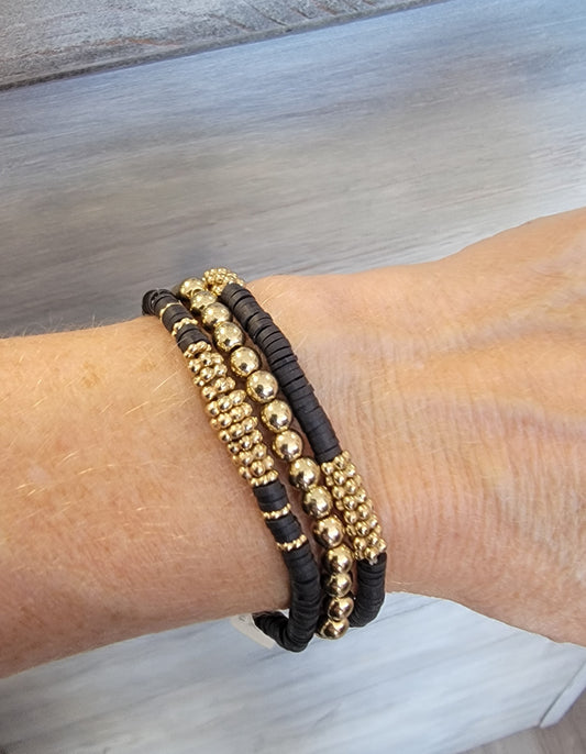 Black /Gold Heishi stack