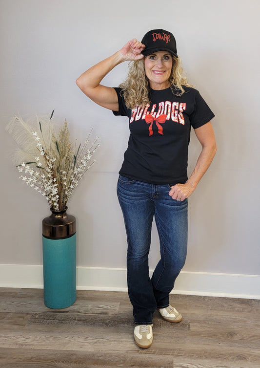 Georgia Bulldogs Coquette Bow Tshirt