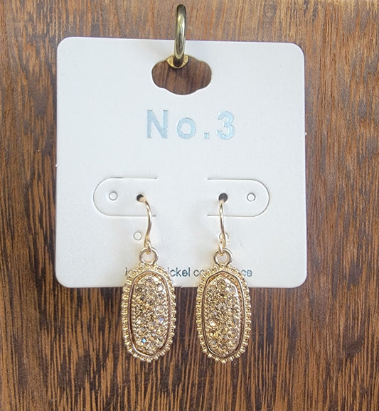Druzy Drop Earrings(GOLD)
