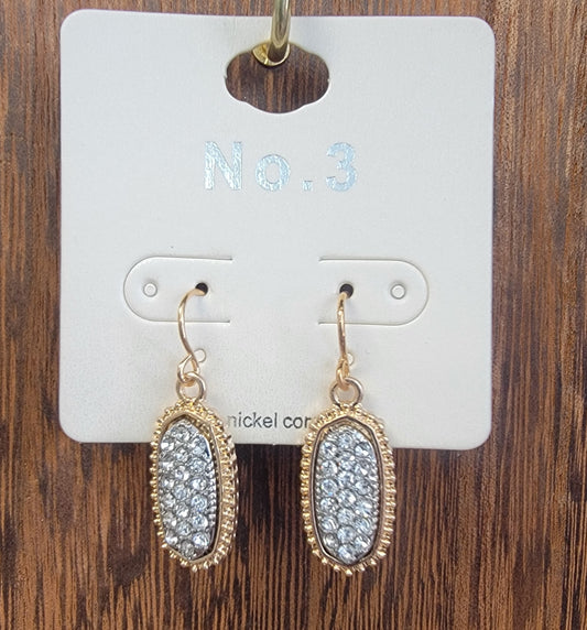 Druzy Drop Earrings(GOLD/SILVER)