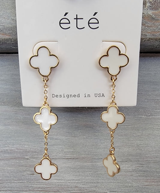Triple Clover Dangle ( White )