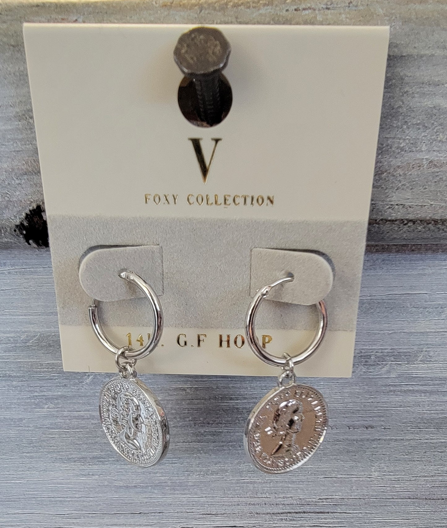 Coin drop earrings