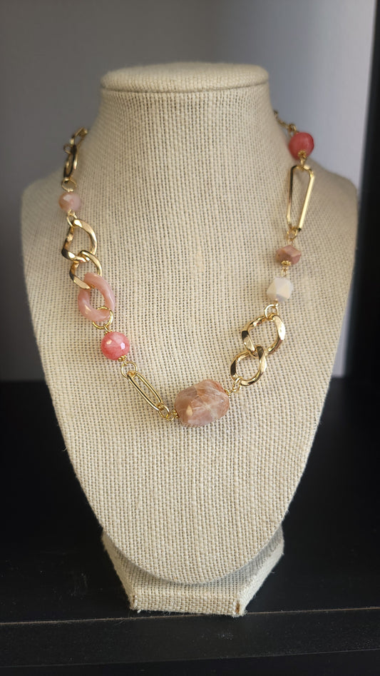 Blushing Stone Necklace Set