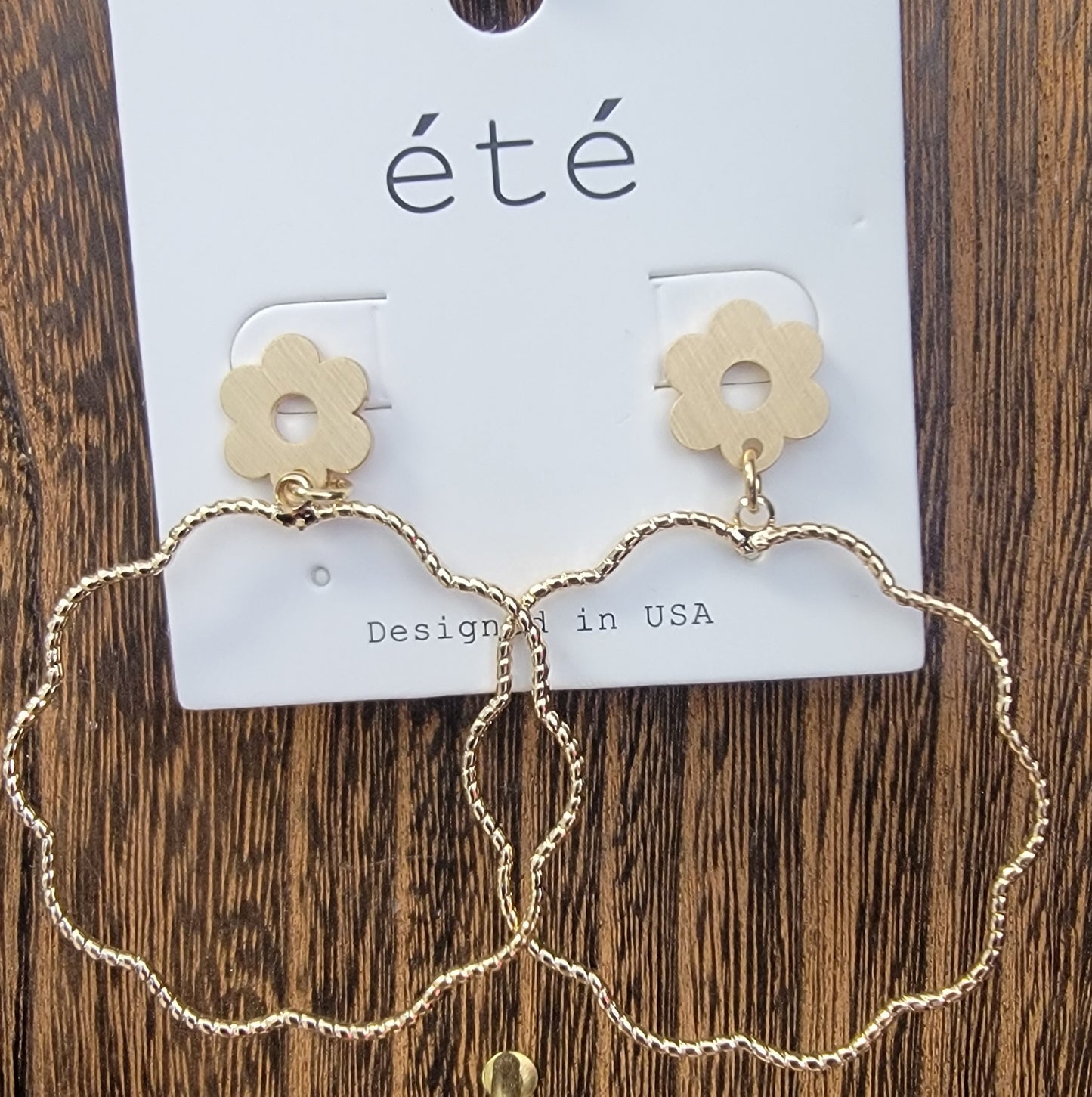 Wire Flower Earrings(GOLD)