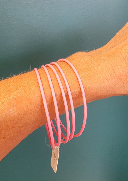 Slim line Bracelet Stack ( Light Pink)