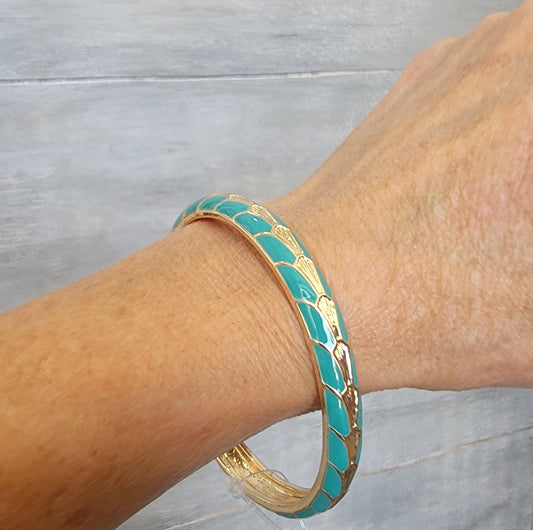 Gold Detail Bangle ( Turquoise)