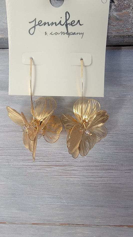 Filigree Drop Flower Earrings