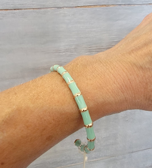 Bamboo Cuff Bangle ( Mint)