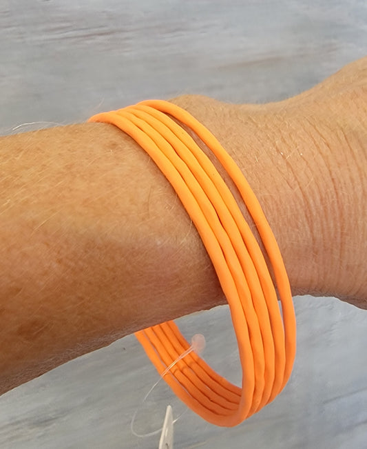 Slim Line Bracelet Stack ( Orange)