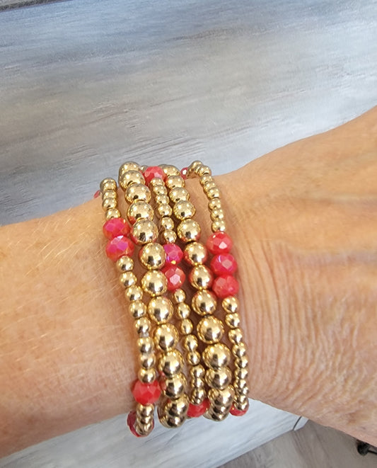 Red &Gold Bead Stack