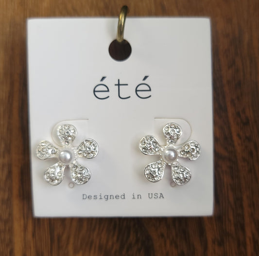 Glam Flower Earrings(SILVER)